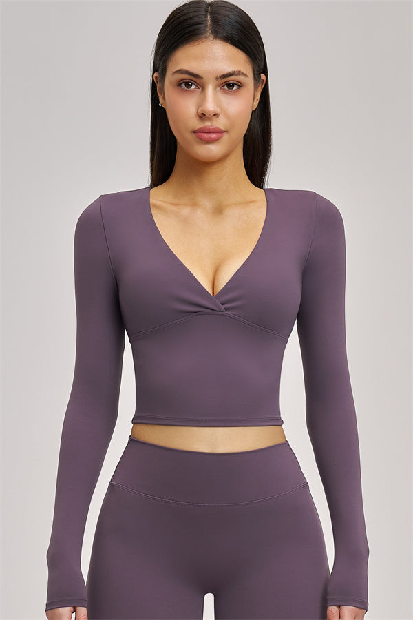 The Swoon Long Sleeve Crop top Flared Leggings 2-Piece Set