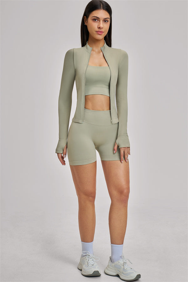 The Vision Jacket Sports Bra Shorts 3-Piece Set