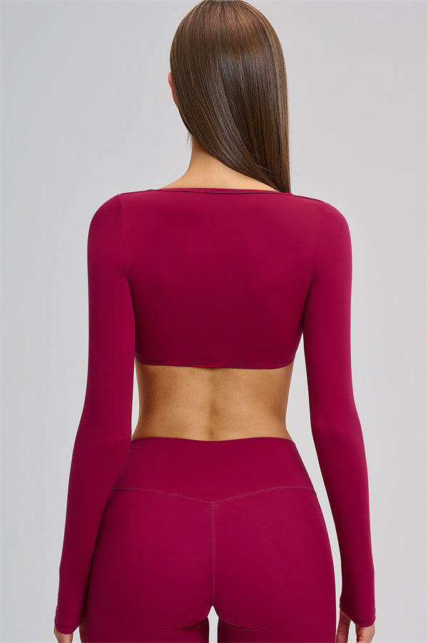 The Zestful Long Sleeve Crop Top Leggings 2-Piece Set