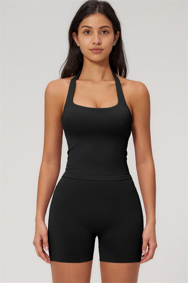The Empower Halter Crop Top Shorts 2-Piece Set