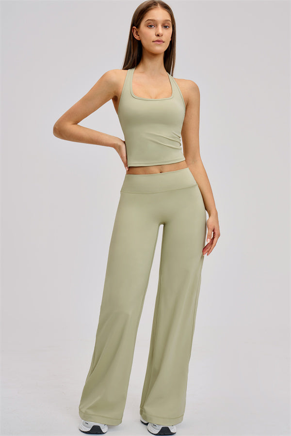 The Dynamic Crop Top Straight Leg Pants 2-Piece Set