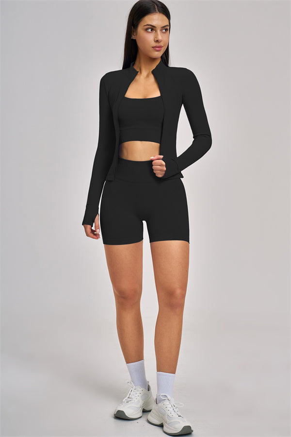 The Vision Jacket Sports Bra Shorts 3-Piece Set